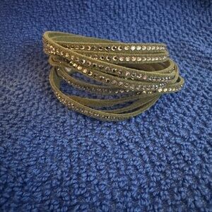 Touchstone Crystal Olive Green Crystal Wrap Bracelet